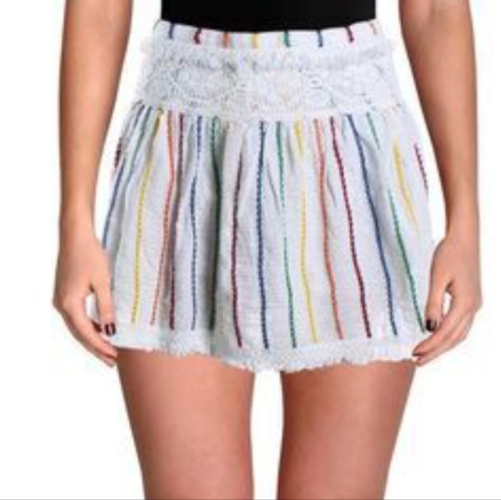 Place Nationale Candy Striped Mini Skirt Size 3 Lg
